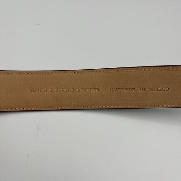 JRC & Sons Men's Brown Bovine Leather Belt Silver Tone Buckle Size 32 - Picture 10 of 10